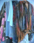 A women's bedroomchair winter,olie op doek, 80x100 cm